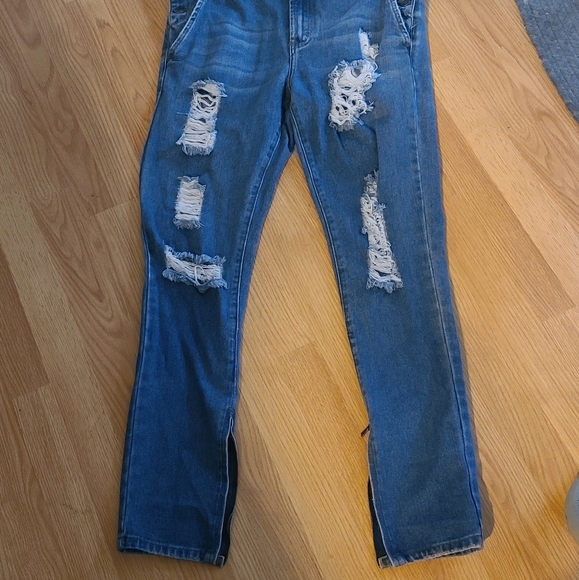 Overall blue jeans buckles buttons de-stress - Picture 8 of 10